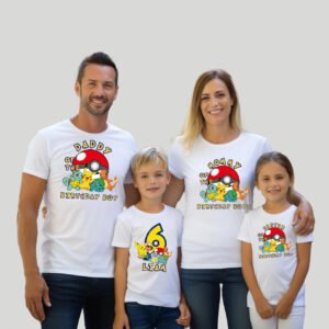 pokémon family birthday t shirts – personalized matching set