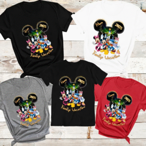 custom 2025 family vacation t shirt – disney castle & characters design