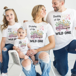 matching family birthday t shirts – “wild one"