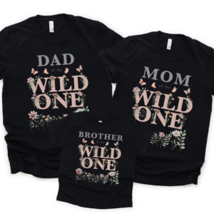 matching family birthday t shirts – “wild one"