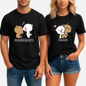 matching couple t shirts – korean finger heart love design (copy)