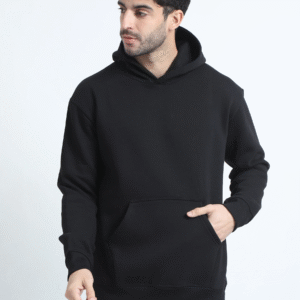 classic plain black hoodie – unisex comfort fit