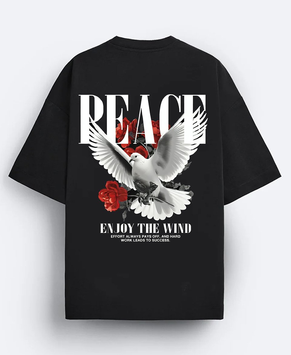 peace dove graphic t shirt – black oversized streetwear peace dove graphic t shirt – black oversized streetwear